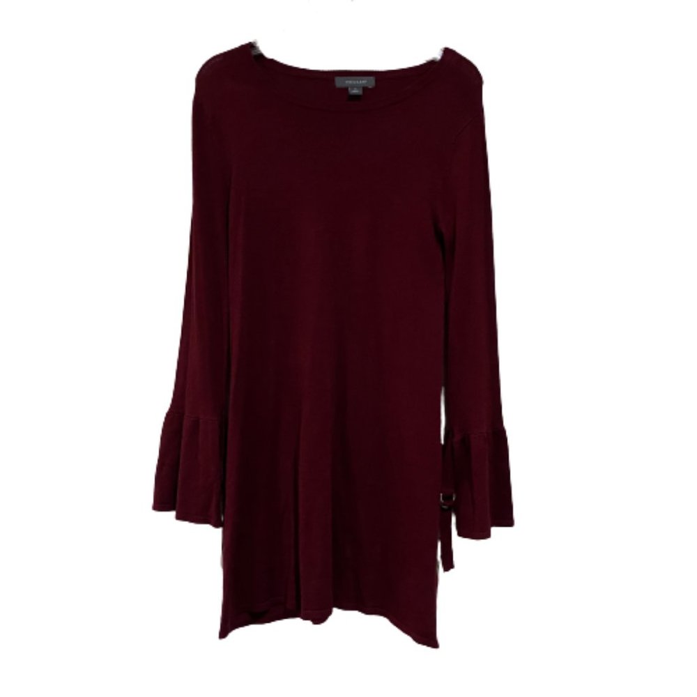 Primark Tunic Top Pull Over Burgundy Flare Long Sleeve Dress Sz (S)